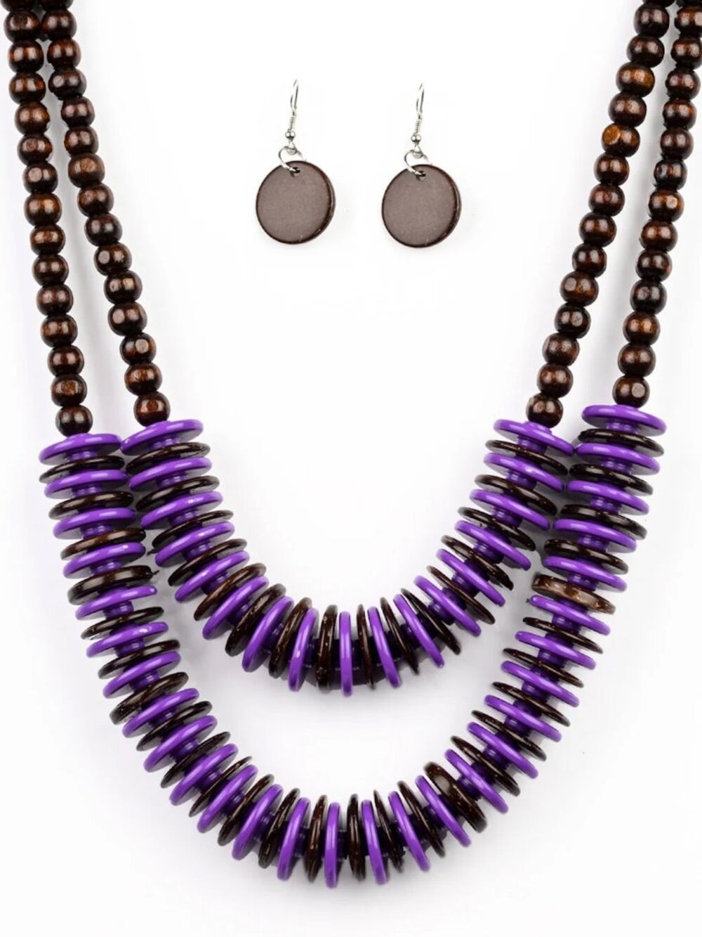 Paparazzi Dominican Disco Purple Necklace & Earrings Set